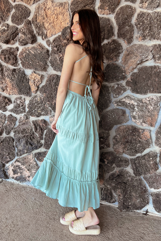 Island Breeze Summer Maxi Dress - Sage Island Breeze Summer Maxi Dress - Sage