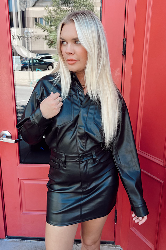 Pistola: Nina Long Sleeve Mini Dress -Slate Black wander boutique Pistola: Nina Long Sleeve Mini Dress -Slate Black wander boutique