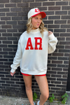 AR Embroidered Mock-Neck Sweatshirt