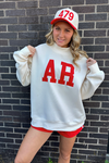 AR Embroidered Mock-Neck Sweatshirt