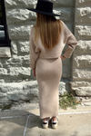 Valerie Crop Knit Top and Midi Set - Taupe