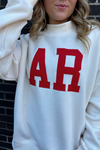 AR Embroidered Mock-Neck Sweatshirt