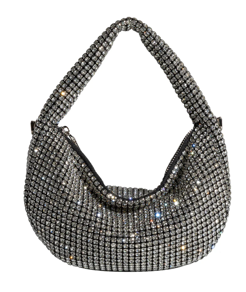 Melie Bianco: Milly Crystal Bag -Silver