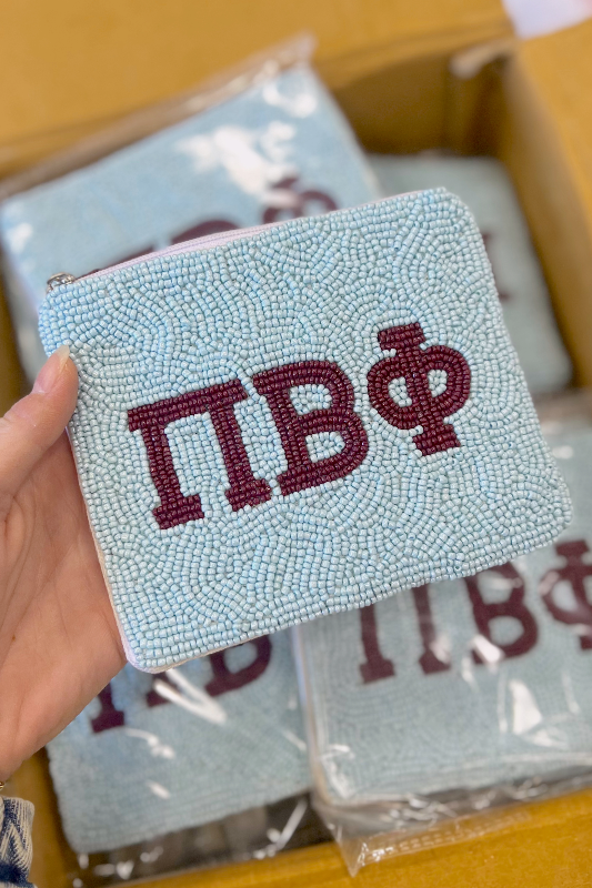 Social Statement: PI PHI Beaded Pouch
