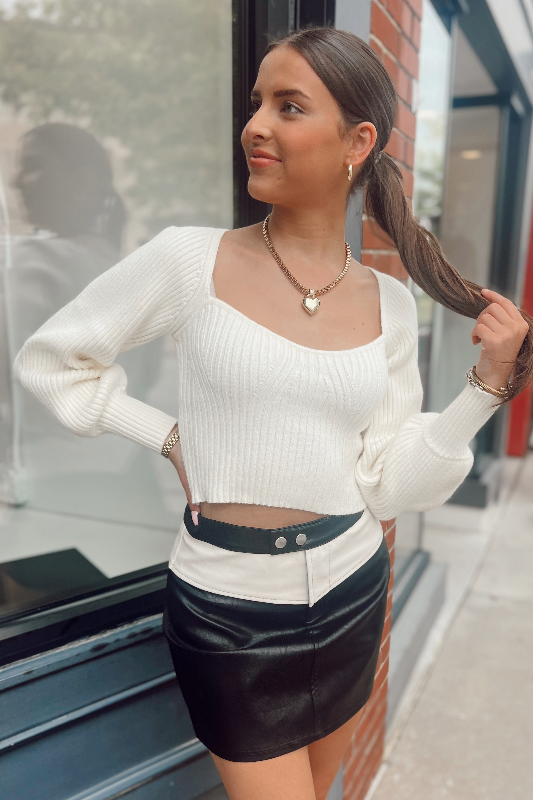 She's A Keeper White Knit Top