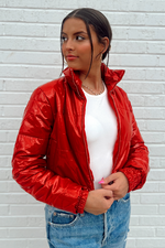 Bring The Heat Bomber Jacket -Red