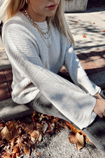 Adeline Distressed Sweater - Oatmeal