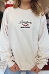 Cream Arkansas Embroidered Script Sweatshirt