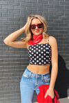 Dot To It Crop Top - Black/White