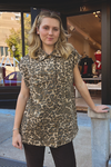 Denver Leopard Denim Oversized Vest