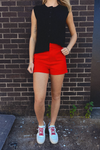 Riley High Waisted Short - Red