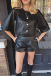 Lottie Laced Leather Cropped Jacket