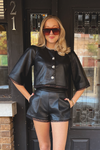 Lottie Laced Leather Cropped Jacket