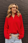 The Jules Chunky Ribbed Sweater - Red