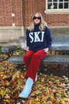 SKI Knit Sweater - Navy/Cream