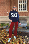 SKI Knit Sweater - Navy/Cream