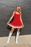 Scarlett Knit Dress - Red/White