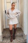 Phoenix Oversized Cardigan & Skirt Set - Oatmeal