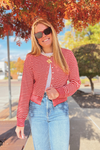Montana Striped Cardigan - Red/White