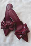 The Jane Bow Kitten Heel - Burgundy