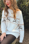 Reindeer Games Off Shoulder Sweater + Skirt Set - Taupe