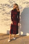 Noelle Burgundy Flare Knit Dress