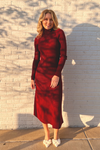 Noelle Burgundy Flare Knit Dress