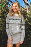 Reindeer Games Off Shoulder Sweater + Skirt Set - Gray
