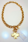 Susan Shaw: Gold Cross Toggle Necklace