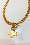 Susan Shaw: Gold Cross Toggle Necklace