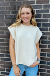 Crowd Pleaser Knit Top - Ecru