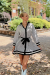 Marlowe Striped Tie Waist Dress - Black/White