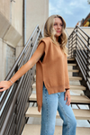 See You Soon Mockneck Top - Camel