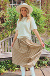 Ricki Polka Dot Midi Skirt - Tan/White