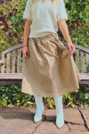 Ricki Polka Dot Midi Skirt - Tan/White
