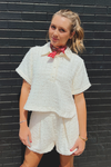 Tatum Tweed Shirt + Short Set - Cream