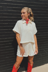 Tatum Tweed Shirt + Short Set - Cream