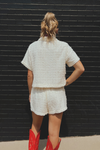 Tatum Tweed Shirt + Short Set - Cream