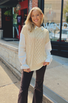 Cassidy Collared Cable Knit & Button Down Mix Top