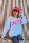 Ash Gray Arkansas Gingham Heart Flashdance Sweatshirt