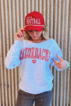 Ash Gray Arkansas Gingham Heart Flashdance Sweatshirt