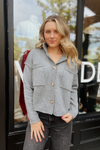 Easy To Style High Neck Cardigan-Heather Grey