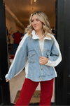 Heidi Fleece Denim Jacket - Cream