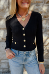 Uptown Girl Knit Cardigan - Black