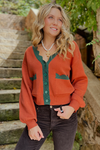 Pumpkin Spiced Knit Cardigan - Burnt Orange