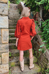 Kim Button Down Dress - Rust