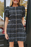 Emily Tweed Mini Dress - Black