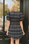 Emily Tweed Mini Dress - Black