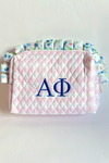 Greek Gingham Makeup Bag