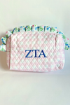 Greek Gingham Makeup Bag